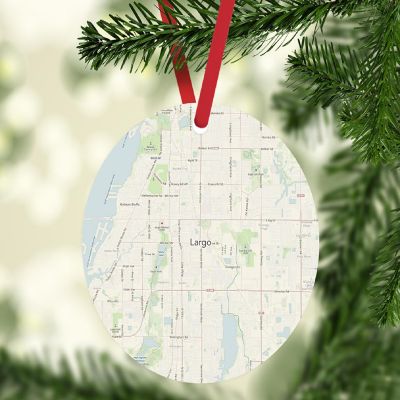 MDF Ornament Largo Florida Map Image 1