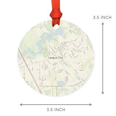 MDF Ornament League City Texas Map Image 2