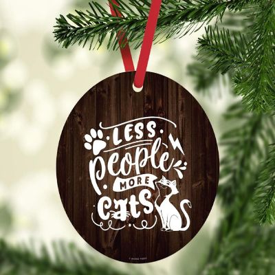 MDF Ornament Less People More Cats Image 1