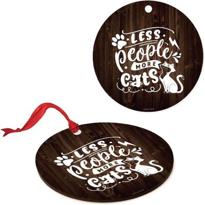 MDF Ornament Less People More Cats Image 3