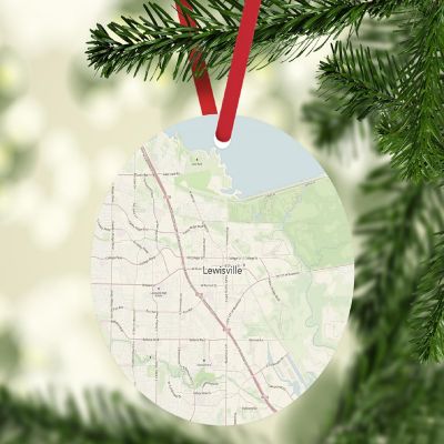 MDF Ornament Lewisville Texas Map Image 1