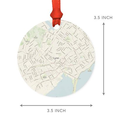 MDF Ornament Lynn Massachusetts Map Image 2