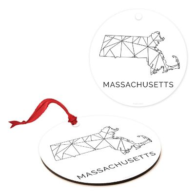 MDF Ornament Massachusetts Blk/Wh Geo Image 1