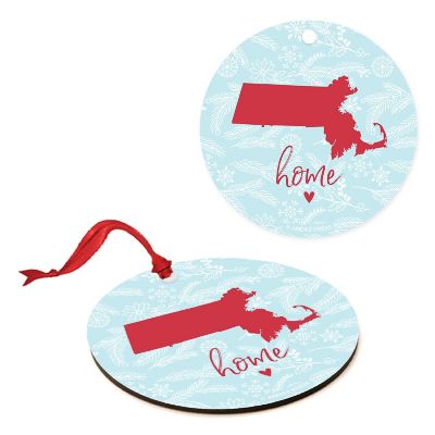 MDF Ornament Massachusetts Home Blue/Red Image 3