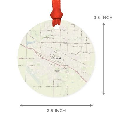 MDF Ornament Merced California Map Image 1