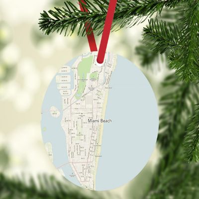 MDF Ornament Miami Beach Florida Map Image 1