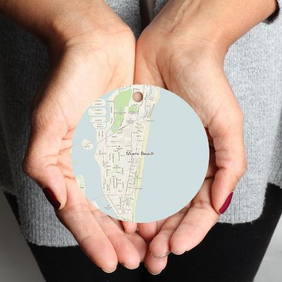MDF Ornament Miami Beach Florida Map Image 1