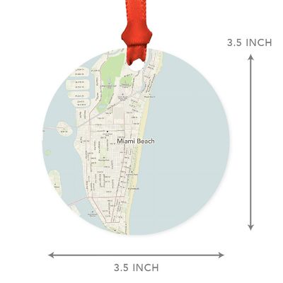 MDF Ornament Miami Beach Florida Map Image 2