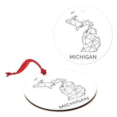 MDF Ornament Michigan Blk/Wh Geometric Image 2