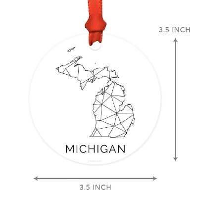 MDF Ornament Michigan Blk/Wh Geometric Image 3