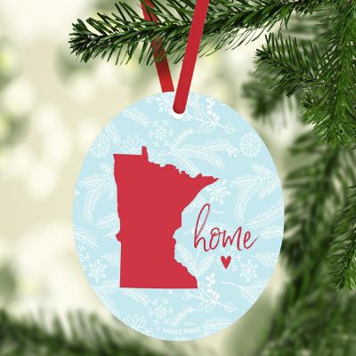 MDF Ornament Minnesota Home Blue/Red Image 1