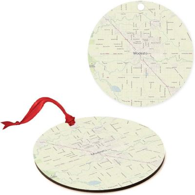 MDF Ornament Modesto California Map Image 2
