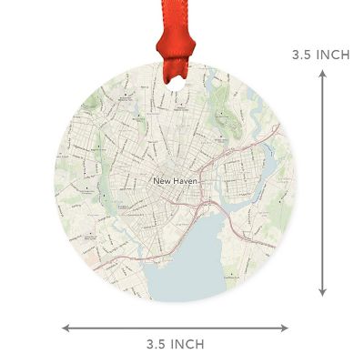 MDF Ornament New Haven Connecticut Map Image 2