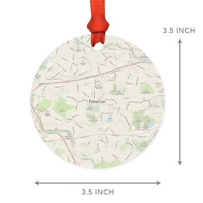 MDF Ornament Newton Massachusetts Map Image 2