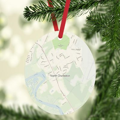MDF Ornament North Charleston S. Carolina Map Image 1