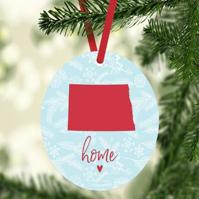 MDF Ornament North Dakota Home Blue/Red Image 1