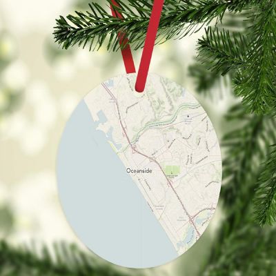 MDF Ornament Oceanside California Map Image 1