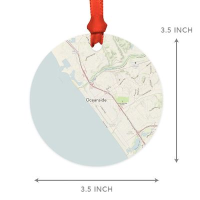 MDF Ornament Oceanside California Map Image 1