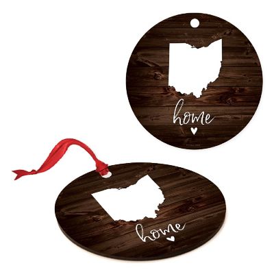 MDF Ornament Ohio Home, Rustic Dark Wood Image 1