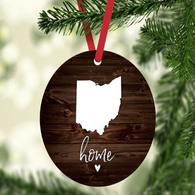 MDF Ornament Ohio Home, Rustic Dark Wood Image 2