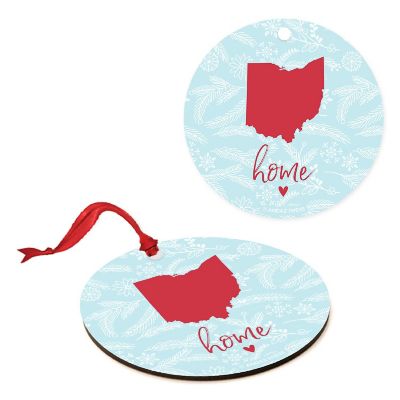 MDF Ornament Ohio Home Winter Blue/Red Image 3