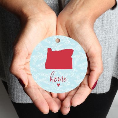 MDF Ornament Oregon Home Winter Blue/Red Image 2
