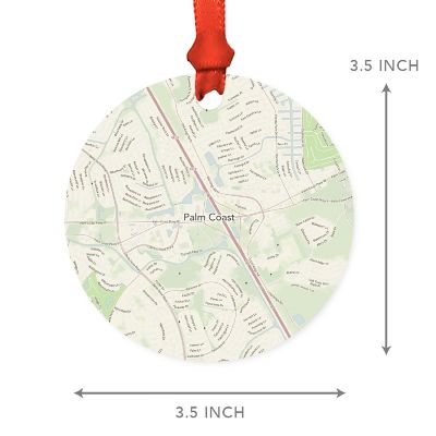 MDF Ornament Palm Coast Florida Map Image 2
