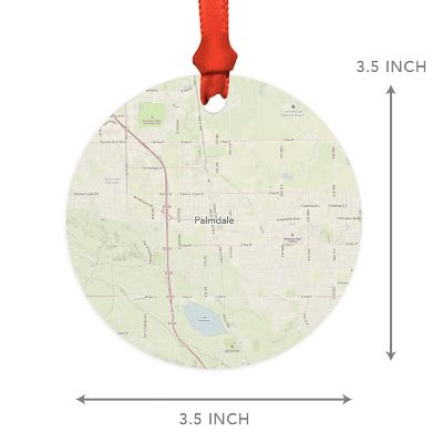 MDF Ornament Palmdale California Map Image 1