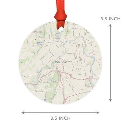 MDF Ornament Paterson New Jersey Map Image 2