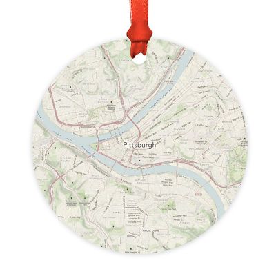 MDF Ornament Pittsburgh/Pennsylvania Map Image 1