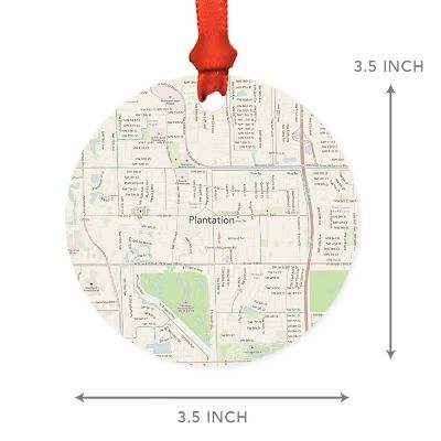 MDF Ornament Plantation Florida Map Image 1