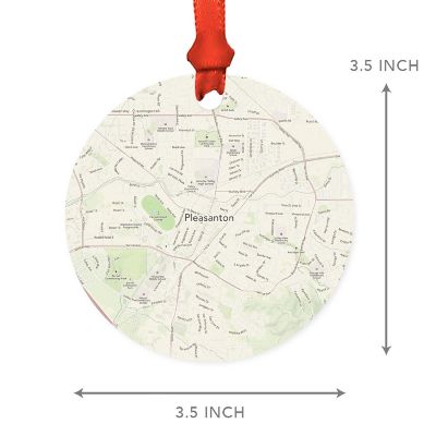 MDF Ornament Pleasanton California Map Image 2