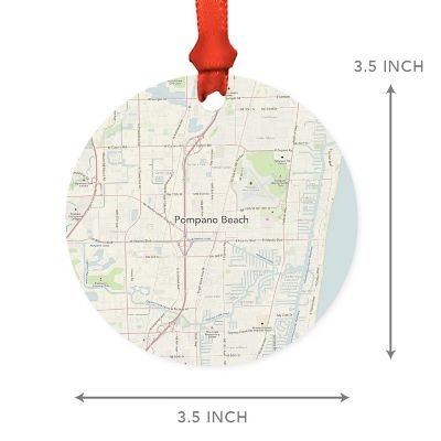MDF Ornament Pompano Beach Florida Map Image 2
