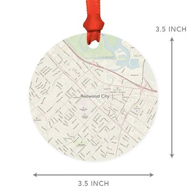MDF Ornament Red City California Map Image 2