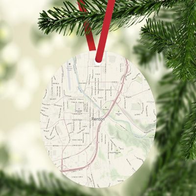 MDF Ornament Renton Washington Map Image 1