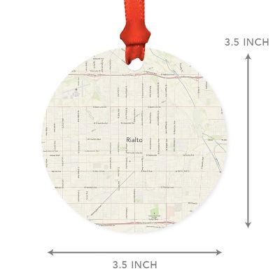 MDF Ornament Rialto California Map Image 1