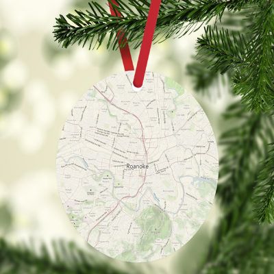 MDF Ornament Roanoke Virginia Map Image 1