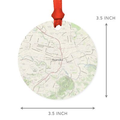 MDF Ornament Roanoke Virginia Map Image 2