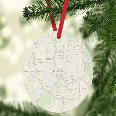 MDF Ornament Rochester New York Map Image 1
