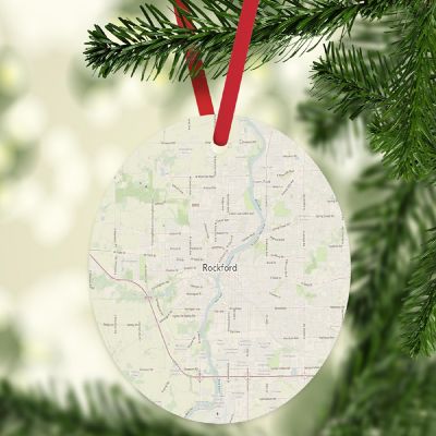 MDF Ornament Rockford Illinois Map Image 1