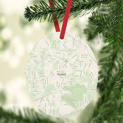 MDF Ornament Roswell Georgia Map Image 1