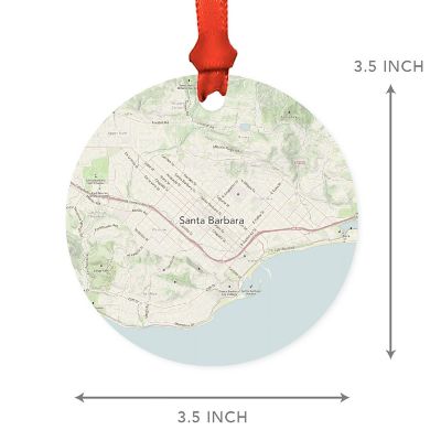 MDF Ornament Santa Barbara Cali Map Image 2