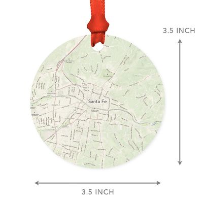 MDF Ornament Santa Fe New Mexico Map Image 2