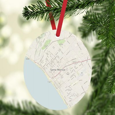 MDF Ornament Santa Monica Cali Map Image 1