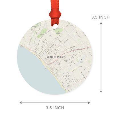 MDF Ornament Santa Monica Cali Map Image 2
