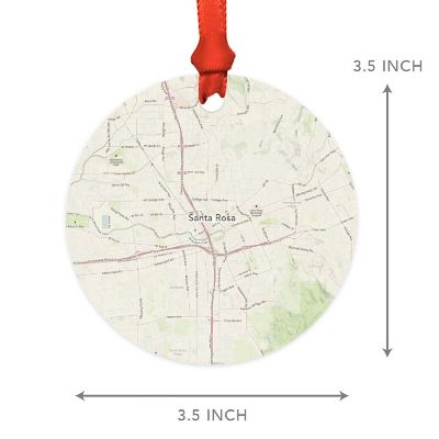 MDF Ornament Santa Rosa California Map Image 2