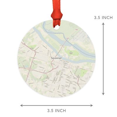 MDF Ornament Savannah Georgia Map Image 1