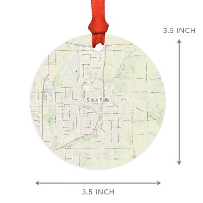 MDF Ornament Sioux Falls South Dakota Map Image 2