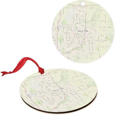 MDF Ornament Sioux Falls South Dakota Map Image 3