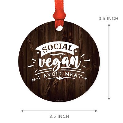 MDF Ornament Social Vegan I Avoid Meat Image 2